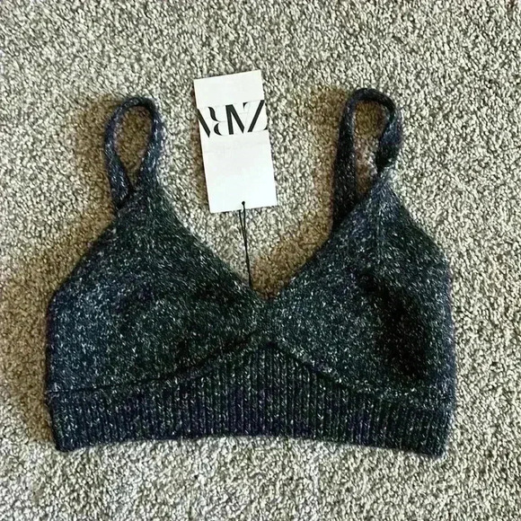 Zara NWT Twitted knit crop top - Picture 2 of 4